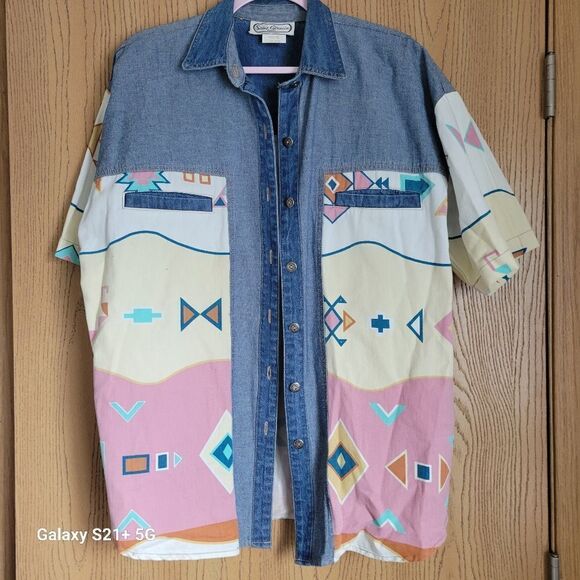 Vintage Saint Germain Paris Aztec print 2 piece set womens size medium - Picture 8 of 11